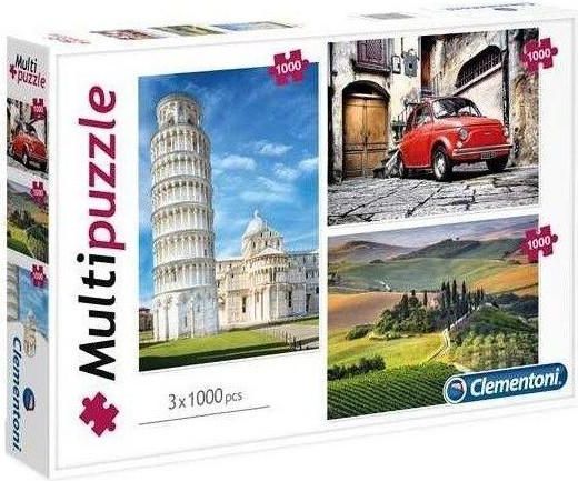 Clementoni Puzzle multi 3x1000 Itali - obrázek 1