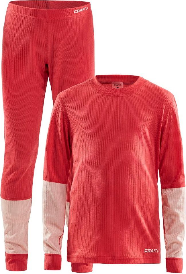 Craft dívčí set Baselayer JR 134/140 růžová/červená - obrázek 1