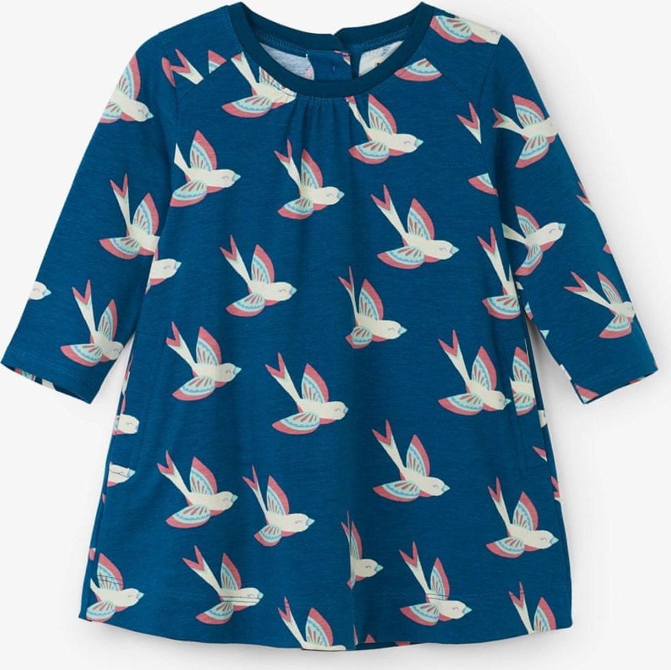 Hatley dívčí šaty s ptáčky 74 - 80 modrá - obrázek 1