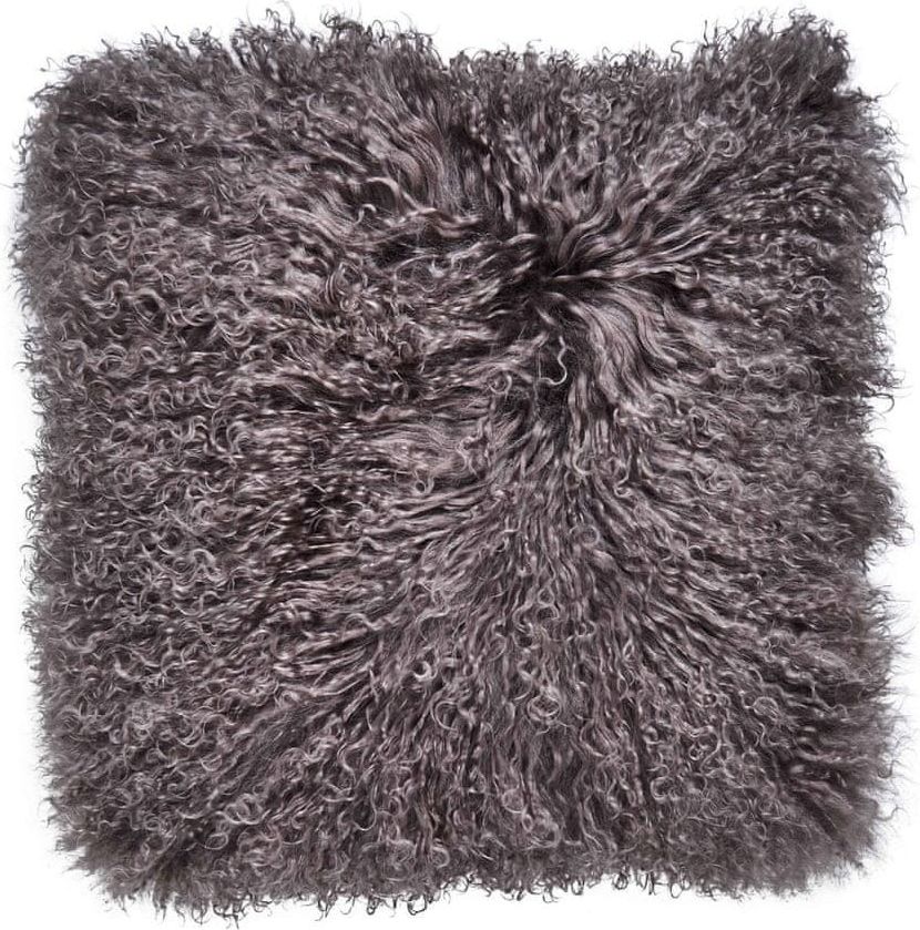 Butlers Polštář z tibetské jehněčí kůže 40 x 40 cm - šedohnědá - obrázek 1