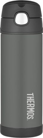 Thermos Dětská termoska s brčkem - černá - obrázek 1