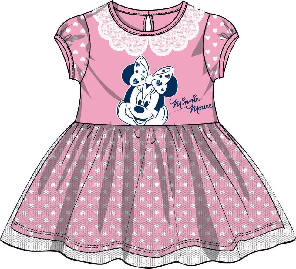 Disney by Arnetta dívčí šaty Minnie 140 růžová - obrázek 1