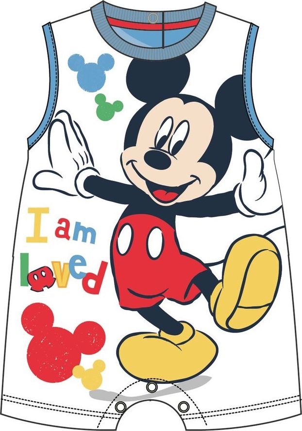 Disney by Arnetta chlapecký overal Mickey Mouse 56 bílá - obrázek 1