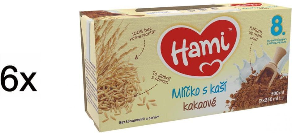 Hami Mlíčko s kaší kakaové - 6x (2x250 ml) - obrázek 1