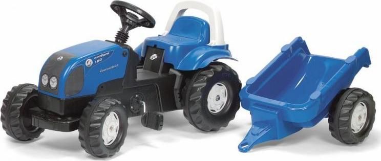 ROLLYTOYS Šlapací traktor Rolly Kid Landini modrý s vlekem - obrázek 1