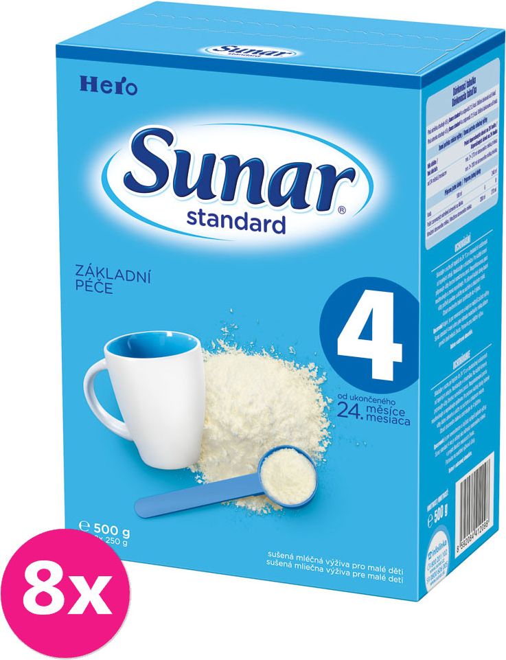 Expirace: 27.3.2020 8x SUNAR Standard 4 (500g) – kojenecké mléko - obrázek 1