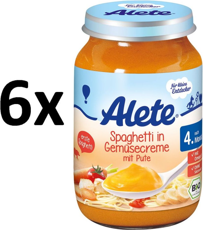 ALETE BIO Špagety se zeleninou a krůtím masem - 6x190g - obrázek 1