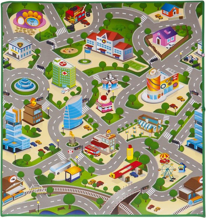 DĚTSKÝ KOBEREČEK CITY & MAPA - 120 x 100 cm - obrázek 1