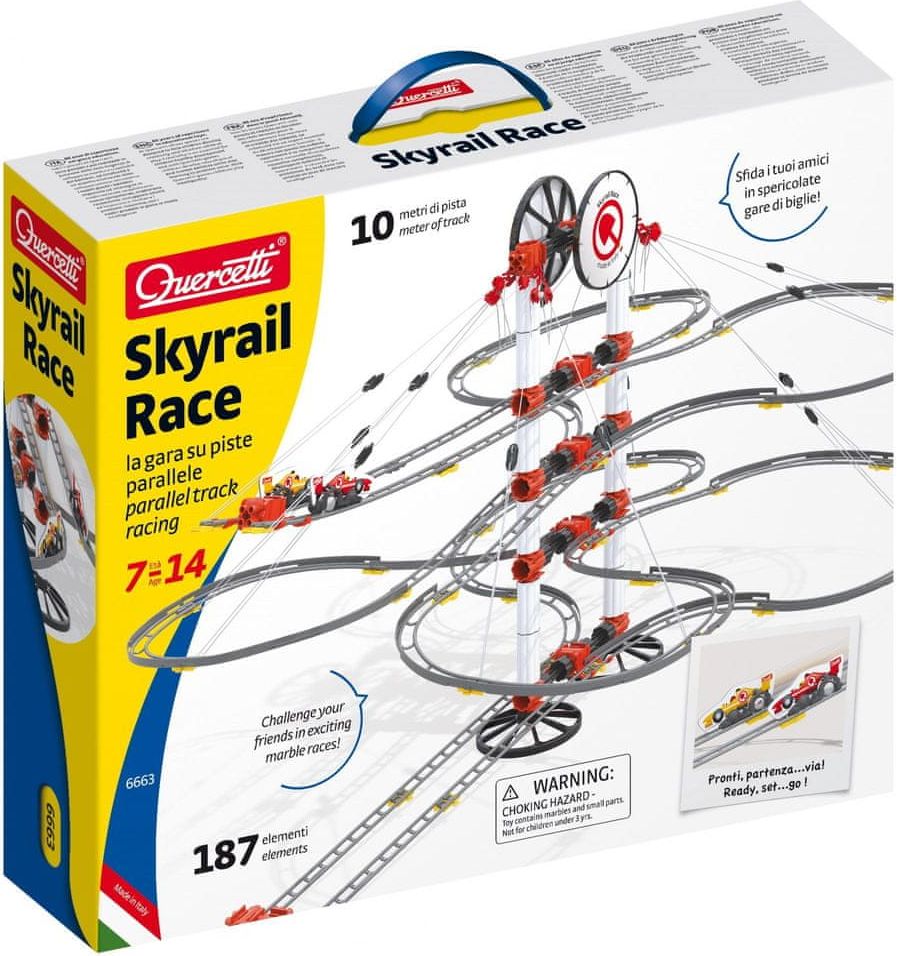 Quercetti Skyrail Race parallel track racing – dvojitá závěsná kuličková dráha - obrázek 1