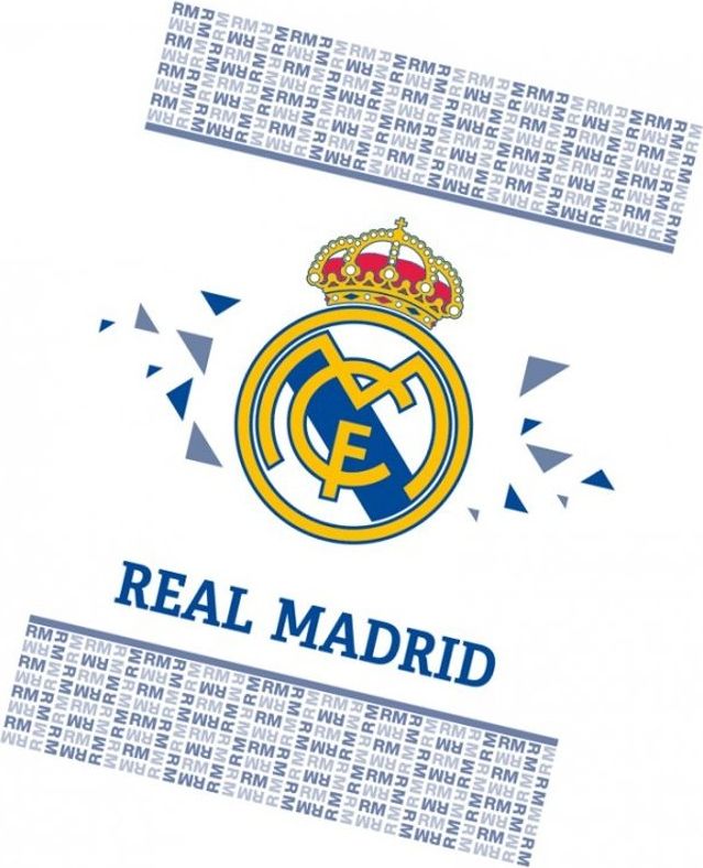 Carbotex · Fotbalová fleecová deka FC Real Madrid / RMCF - motiv White - 110 x 140 cm - obrázek 1
