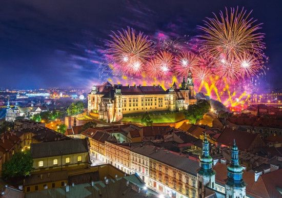 CASTORLAND Puzzle Ohňostroj nad hradem Wawel, Polsko 500 dílků - obrázek 1