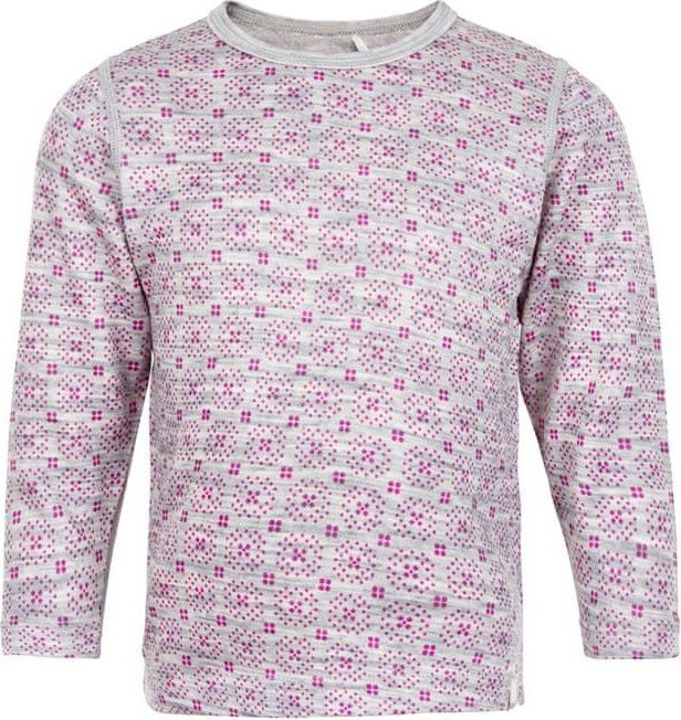 CeLaVi dívčí tričko Merino/Bambus 120 růžová/šedá - obrázek 1