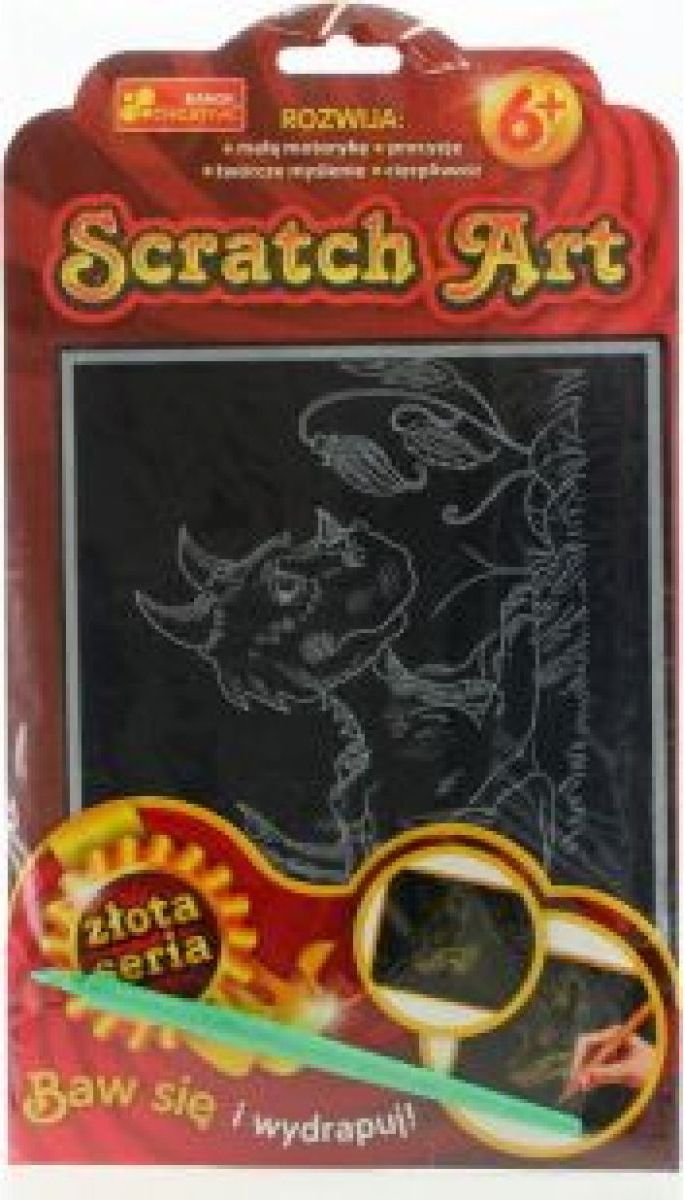 Vyškrabovací obrázek zlatý Dráček - obrázek 1