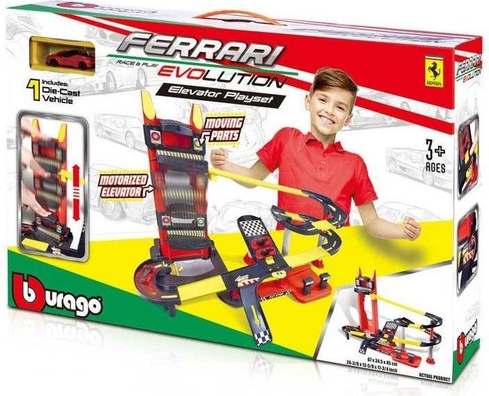 BBurago BB56668 FERRARI R&P EVOLUTION ELEVATOR + 1 auto, WB, NEW jul 2019 - obrázek 1