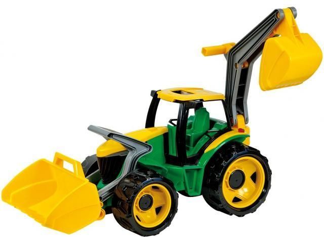LENA Traktor se lžící a bagrem, žluto zelený - obrázek 1