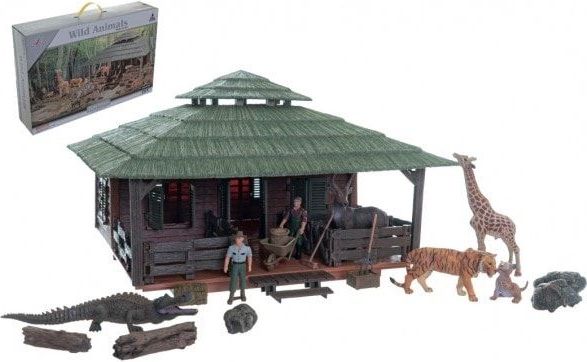 Teddies Zvířátka sada velká ZOO s doplňky plast v krabici 60x41x13,5cm - obrázek 1