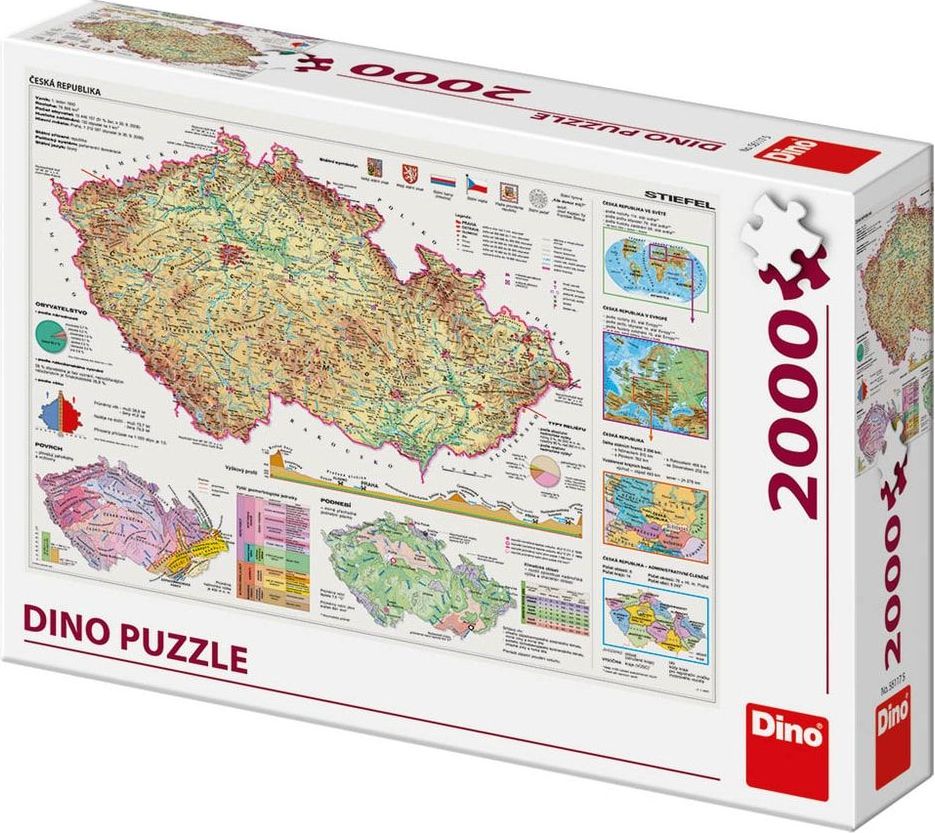 Dino MAPY ČESKÉ REPUBLIKY 2000 Puzzle NOVÉ - obrázek 1