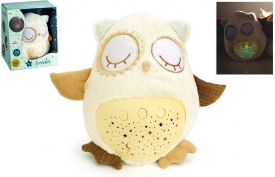 Teddies Sovička Usínáček plyš 25cm na baterie se světlem se zvukem v krabici 22x26x17cm 0m+ - obrázek 1