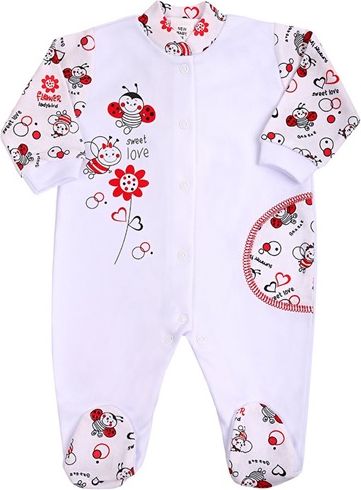 NEW BABY | Beruška II | Kojenecký overal New Baby Beruška | Bílá | 62 (3-6m) - obrázek 1
