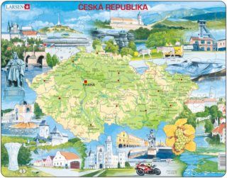 Výukové puzzle LARSEN 78 dílků - Česká republika a zajímavosti - obrázek 1