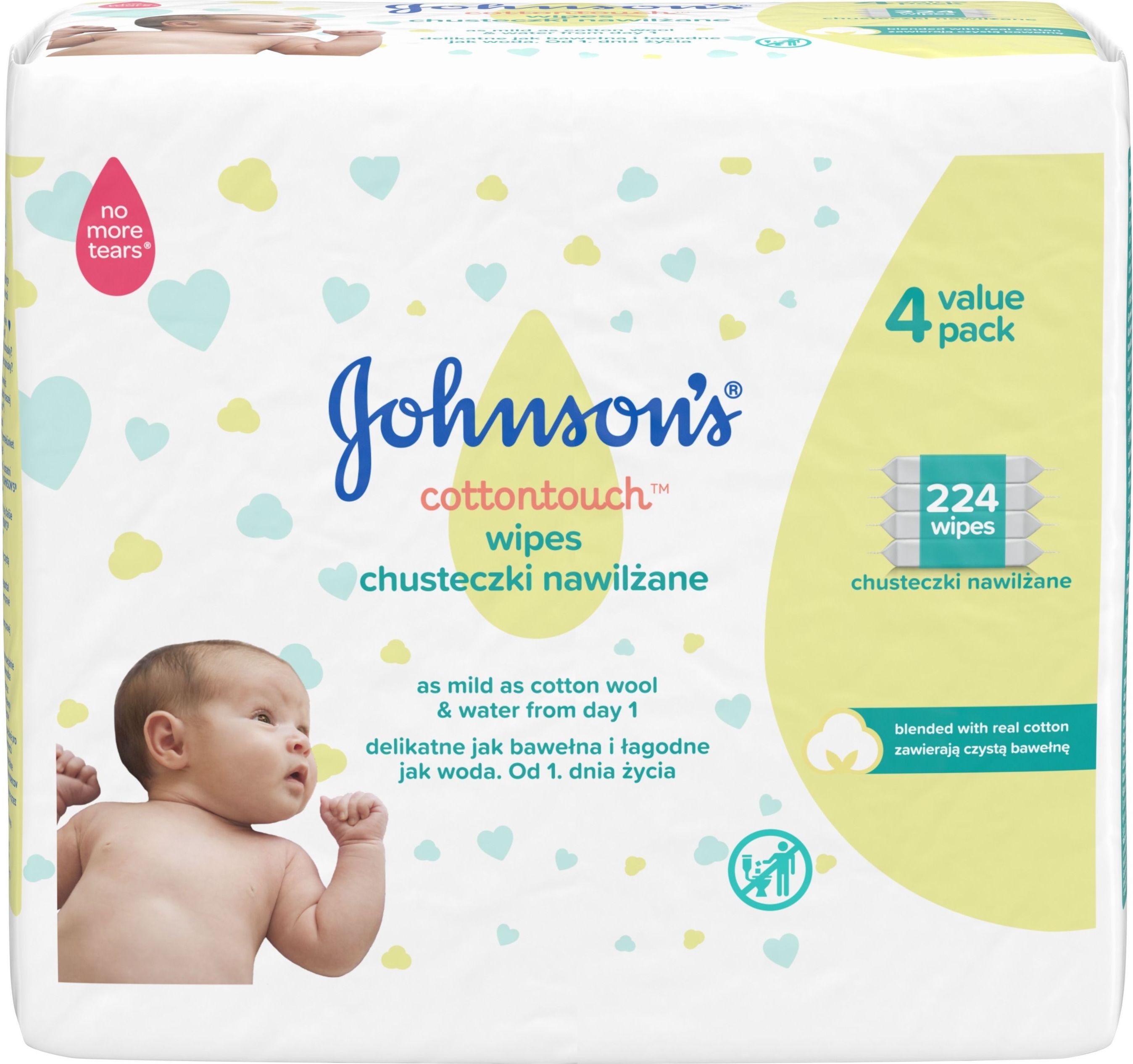 Johnson's Baby Cottontouch Vlhčené ubrousky 224 ks - obrázek 2