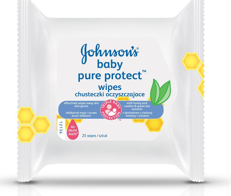 Johnson’s® baby Pure Protect vlhčené ubrousky 25 ks - obrázek 2