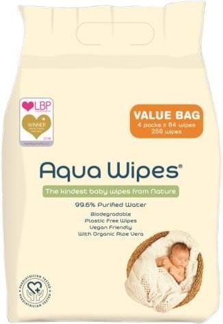 Aqua Wipes Vlhčené ubrousky - 4x64 ks - obrázek 1
