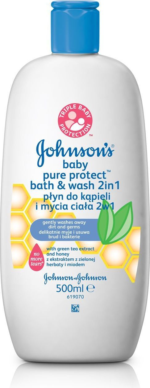Johnson's Baby Pure Protect koupel a mycí gel 2v1 500 ml - obrázek 3