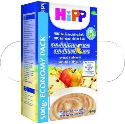 Hipp KAŠE NA DOBROU NOC BIO mléčnoobilná jablečná s ovesnými vločkami 500 g - obrázek 3