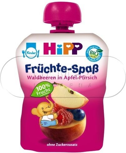 HiPP ovocná kapsička (pyré) BIO Jablko-Broskve-Lesní ovoce 90g - obrázek 2