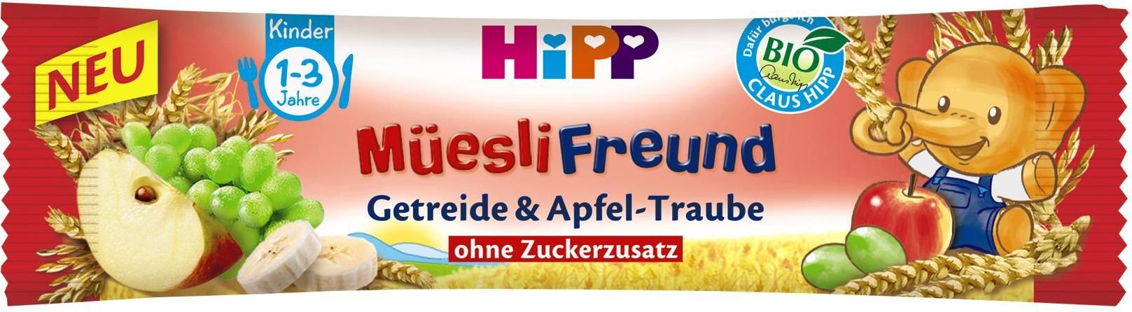HiPP BIO jablečno-hroznová müsli tyčinka 20g - obrázek 1