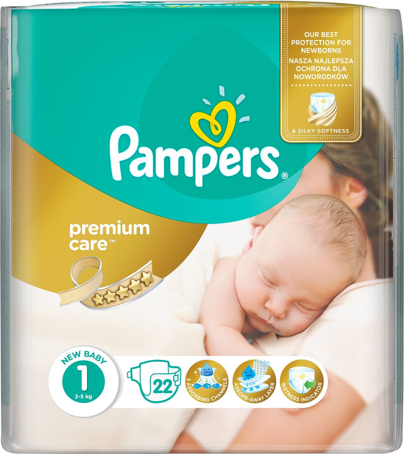 Pampers Premium Care vel. 1 Newborn dětské pleny 22 ks - obrázek 2