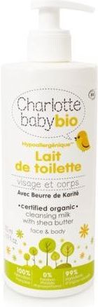 Charlotte BIO Baby Dětské čistící mléko na obličej a tělo s bambuckým máslem 500 ml - obrázek 2