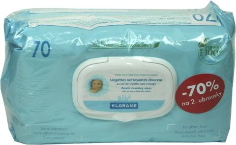 KLORANE Bébé Jemné čisticí ubrousky duopack 2x70 ks - obrázek 3
