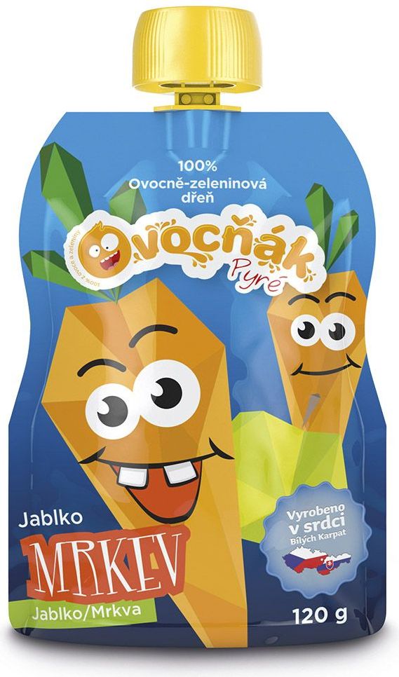 Ovocňák jablko-mrkev 100% pyré 120 g - obrázek 1