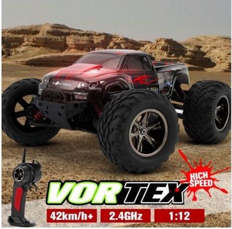 Monster Truck 1:12, 42km/h+ s akupackem RTR IP4 červená - obrázek 1