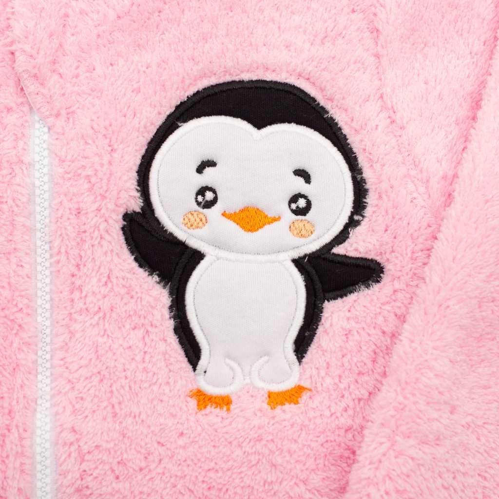 Zimní dětská mikina New Baby Penguin růžová 68 (4-6m) - obrázek 2