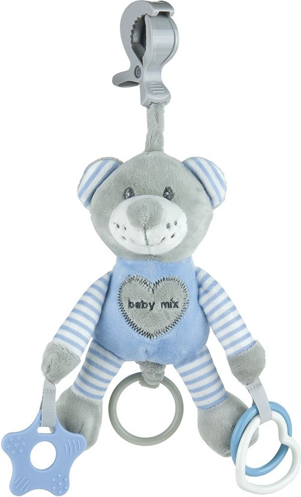 BABY MIX Plyšová hračka s vibrací Baby Mix medvěd modrý Modrá - obrázek 1
