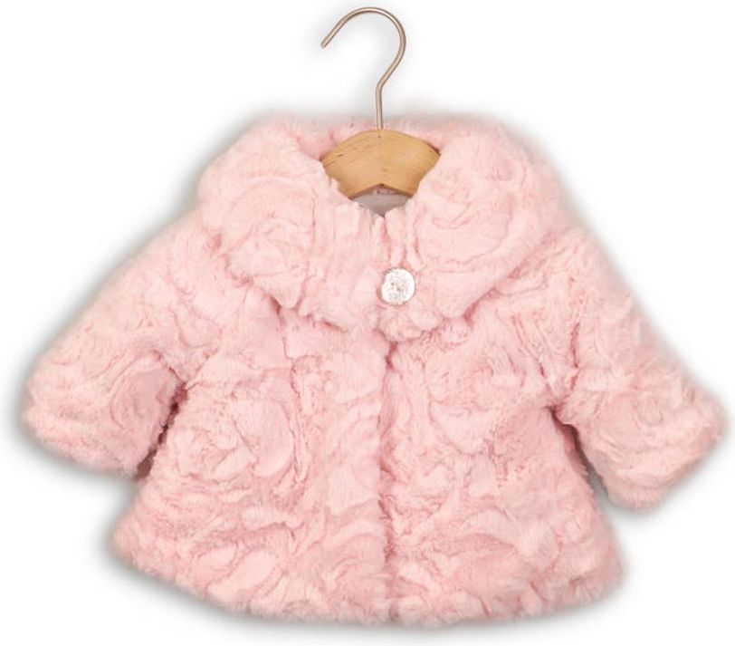 Minoti Kabátek zimní kojenecký chlupatý, Minoti, DANDELION 5, růžová - obrázek 1