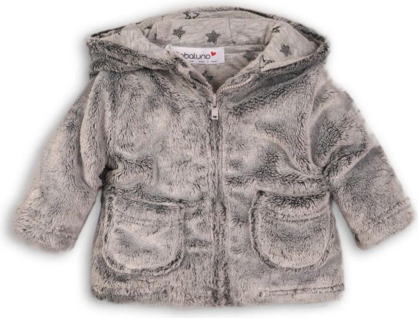 Minoti Kabátek kojenecký chlupatý s bavlněnou podšívkou, Minoti, GREY 5, šedá - obrázek 1