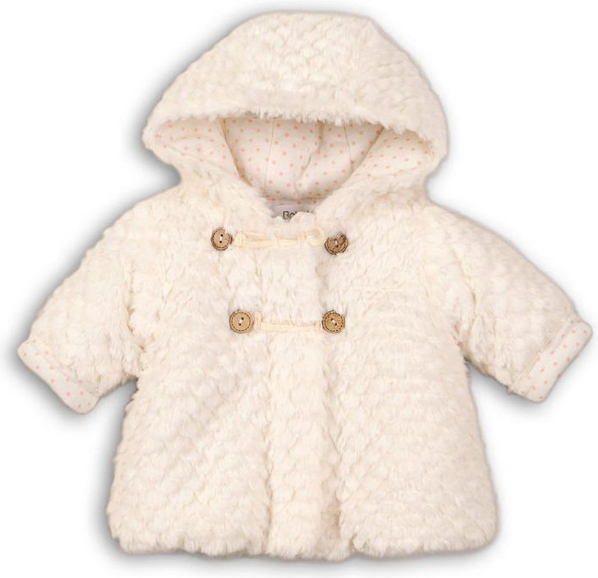 Minoti Kabátek kojenecký chlupatý s bavlněnou podšívkou, Minoti, BUNNY 4, bílá - obrázek 1