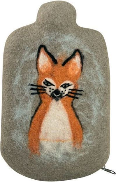 Hugo Frosch Termofor Eco Junior Comfort s plstěným obalem ze 100 % ovčí vlny merino - Liška - obrázek 1