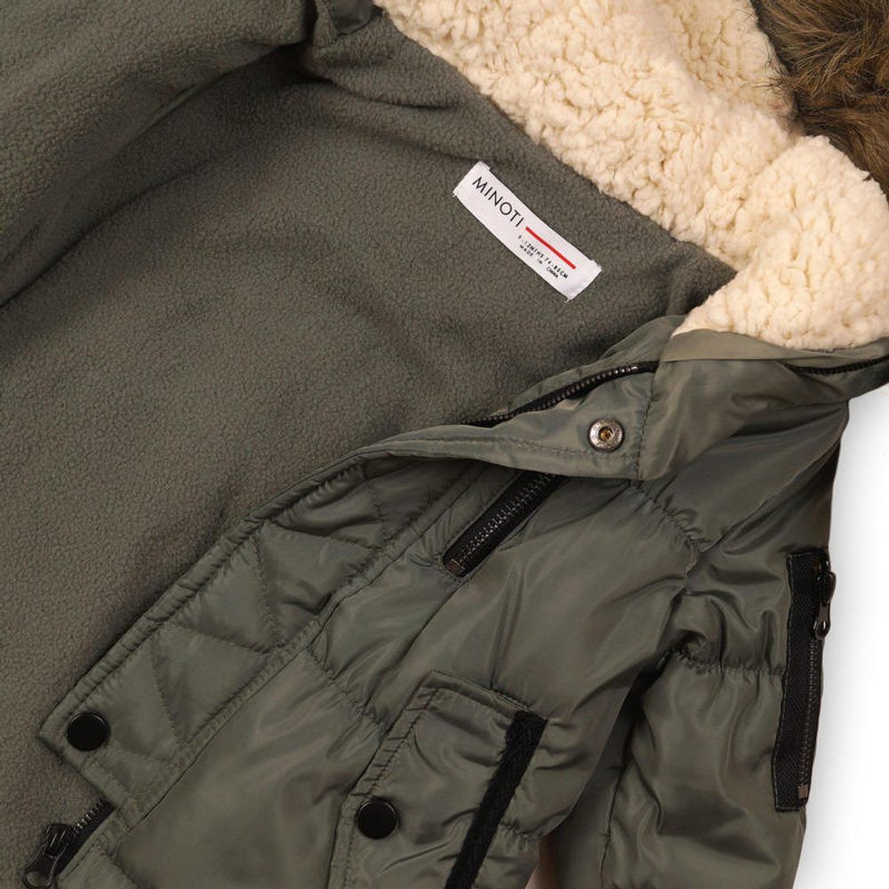 Minoti Kabát chlapecký Parka podšitý chlupem, Minoti, RANGER 2, zelená - 122/128 - obrázek 2