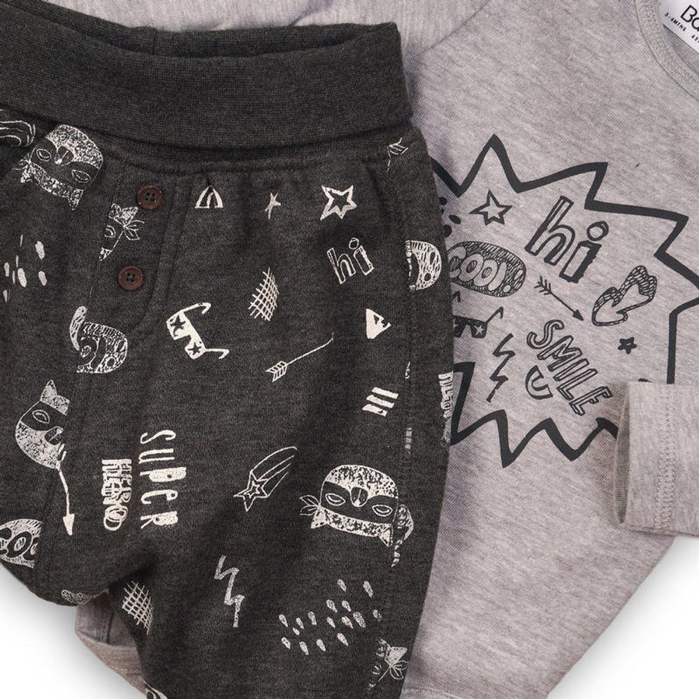 Minoti Chlapecký set bavlněný, body a tepláky, Minoti, WILD 1, kluk - obrázek 3