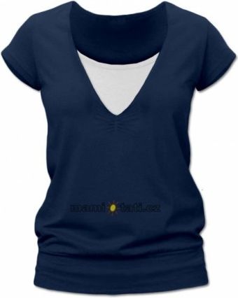 Kojící,těhotenské triko JULIE - jeans - obrázek 1