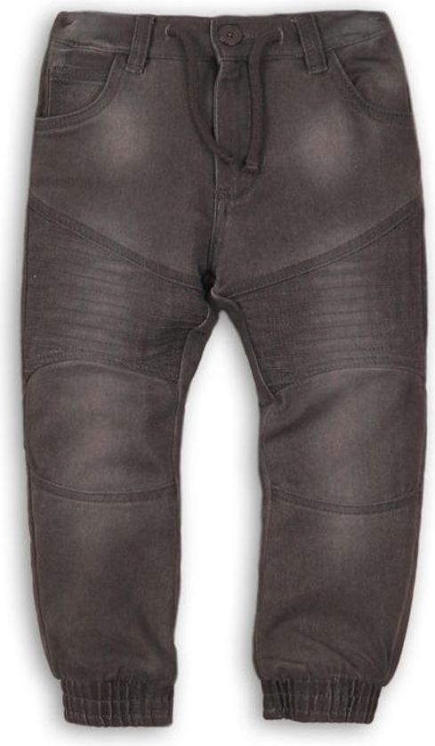 Minoti Kalhoty chlapecké džínové s elastenem, nohavice do gumy, Minoti, MONO 8, šedá - 122/128 - obrázek 1
