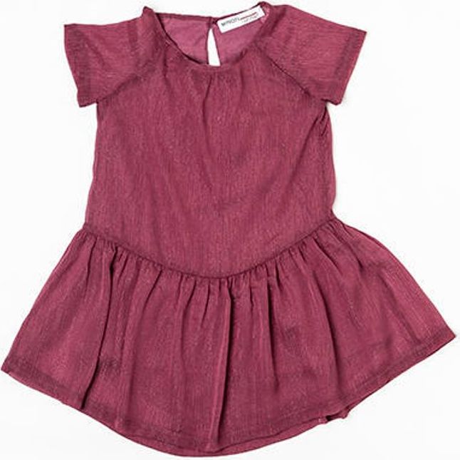 Minoti Šatý dívčí s krátkým rukávem, řasená sukně, Minoti, ROSEWOOD 6, červená - obrázek 1
