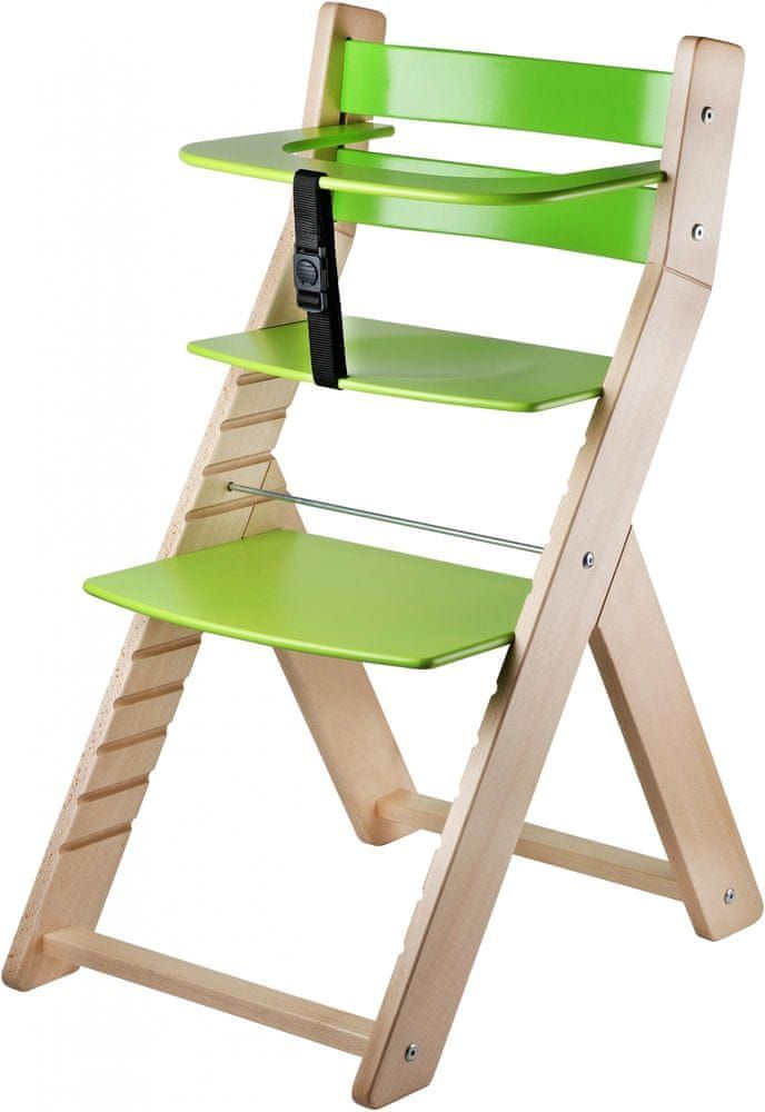 Wood Partner Dětská rostoucí židle LUCA natur/zelená - obrázek 1