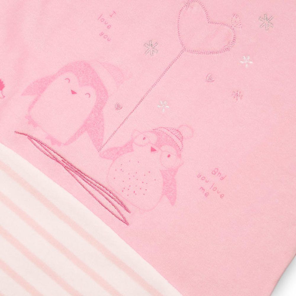 Minoti Pytel spací kojenecký sametový, Minoti, PENGUIN 5, růžová - obrázek 4
