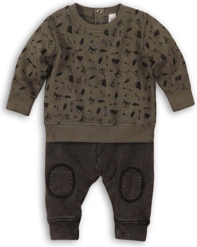 Minoti Chlapecký set , mikina a tepláky, Minoti, CAMO 5, khaki - 86/92 - obrázek 1